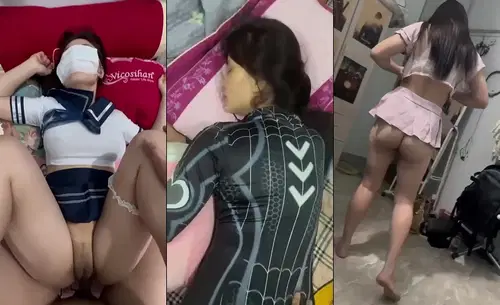 Bộ sưu tập những bộ đồ gợi tình của em người nhện, y tá, nữ sinh, nàng hầu